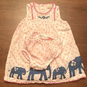 Baby boden dress with adorable polka dots and elephant details.